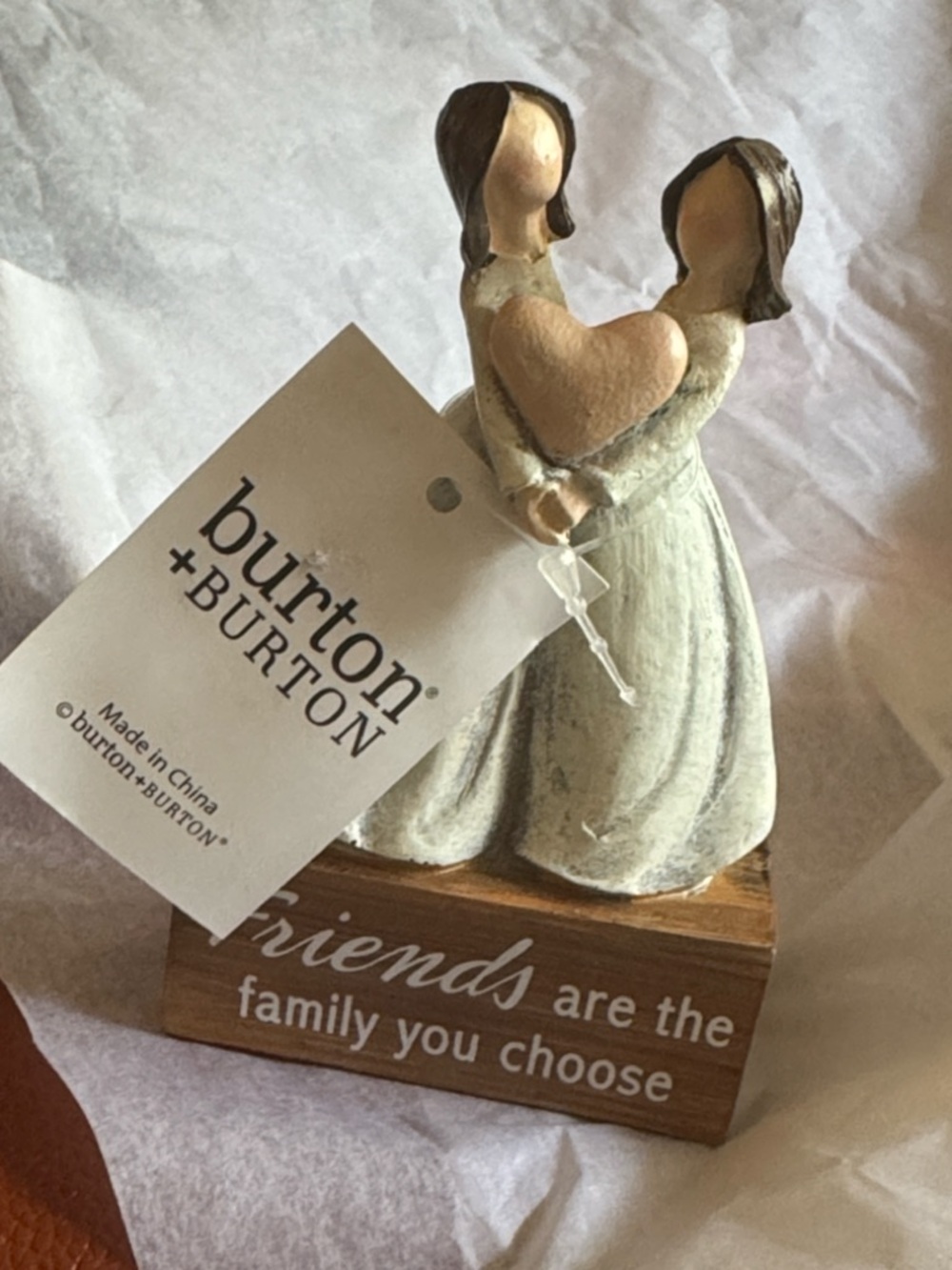 burton + Burt Two-Figure friend Figurine in Cream and Brown NWT